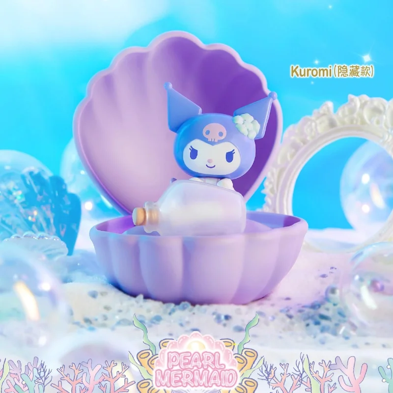 Anime Sanrio Family Mermaid Shell Series Pom Pom Purin Kuromi Hello Kitty Cinnamoroll  Melody Little Twin Star Action Figure Toy