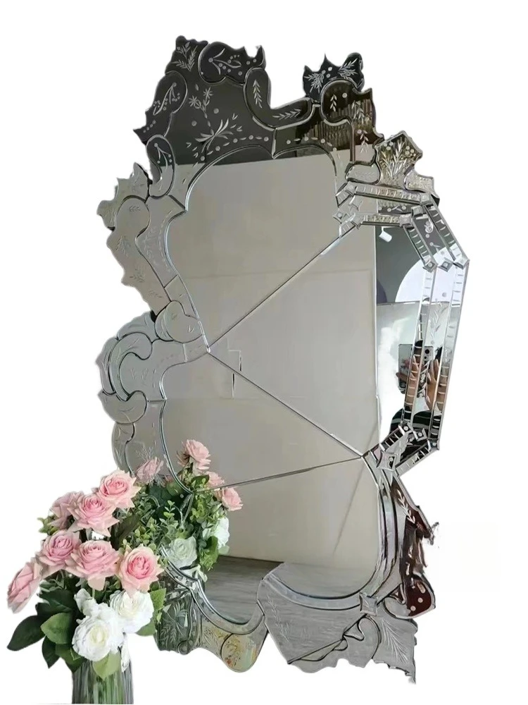 

Venice hand-carved flower mirror makeup mirror full body villa high-end bathroom