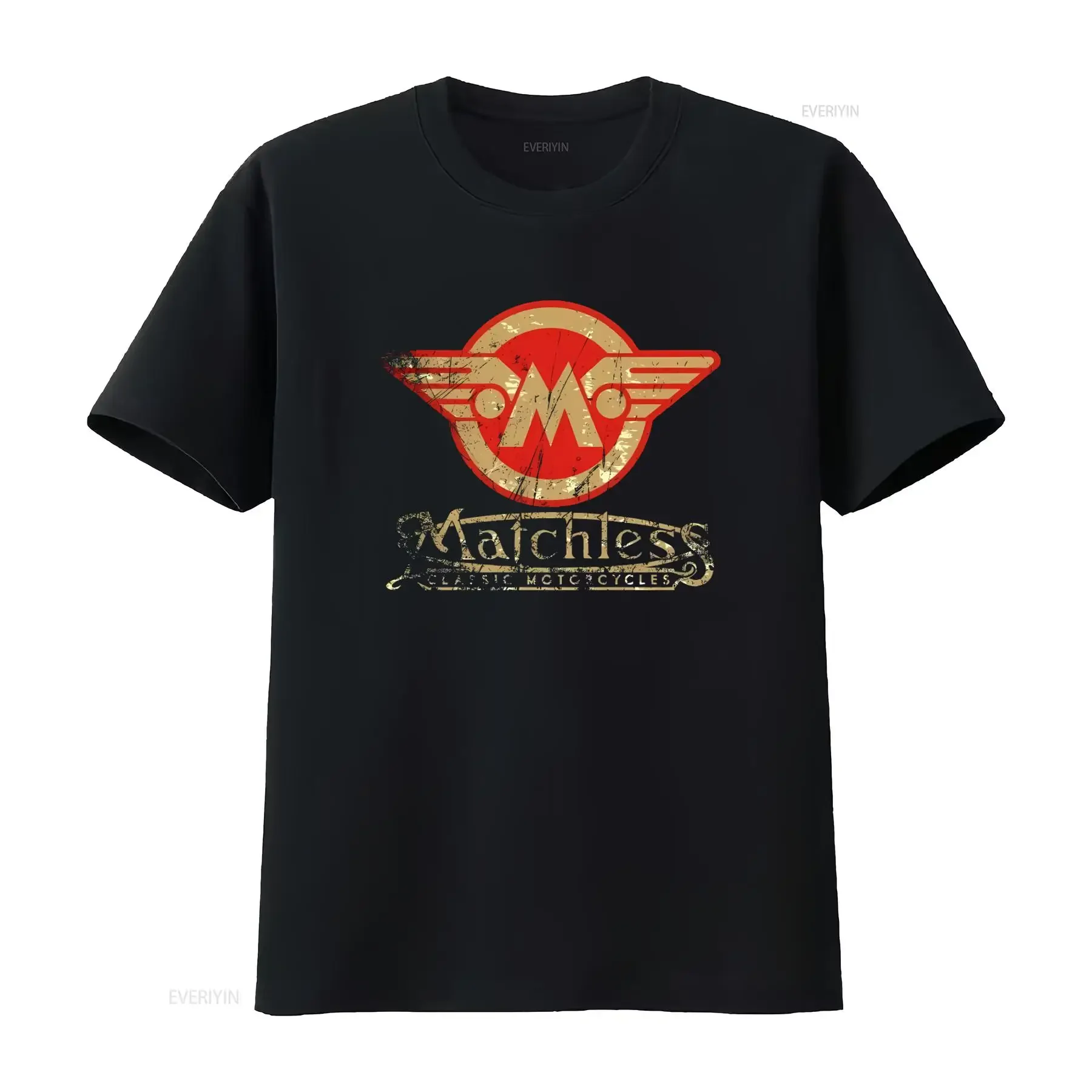 Matchless Classic Motorcycle T Shirt Retro Weathered Design Cafe Racer Style Fit S 5XL vintage Washed Versatile Breathable