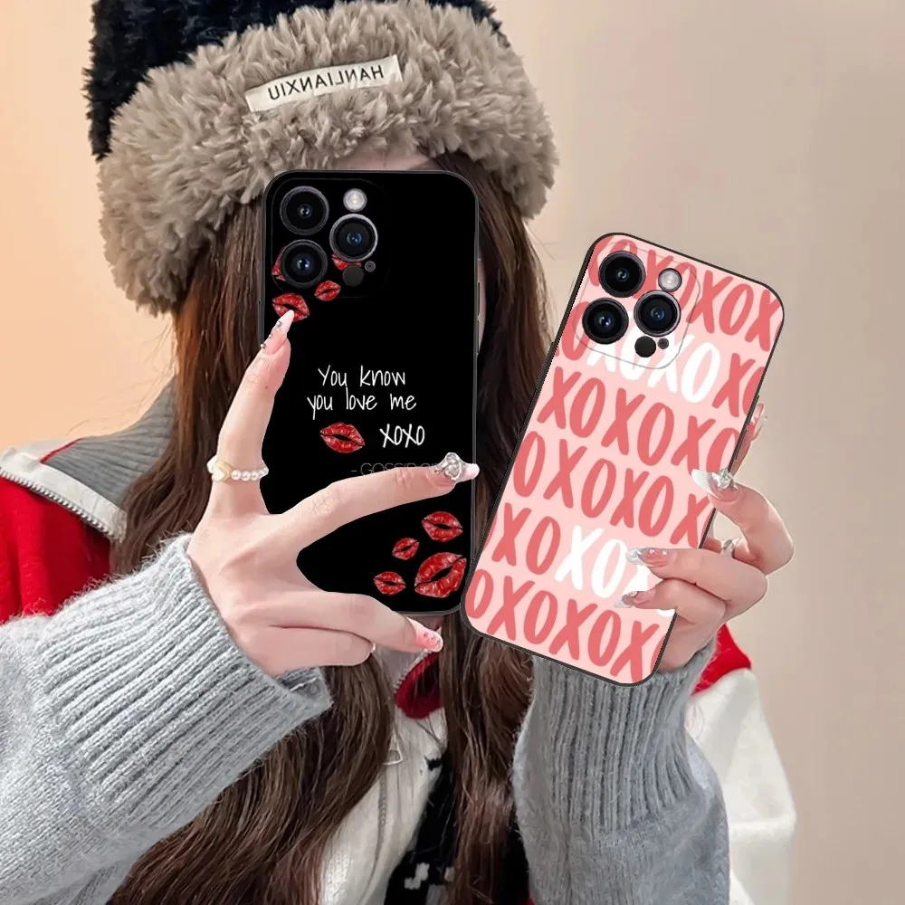 TV G-Gossip Girl XOXO Phone Case For iPhone 16,15,14,13,12,11,Plus,Pro Max,XS,X,XR,SE,Mini,8,7 Soft Silicone Black Cover