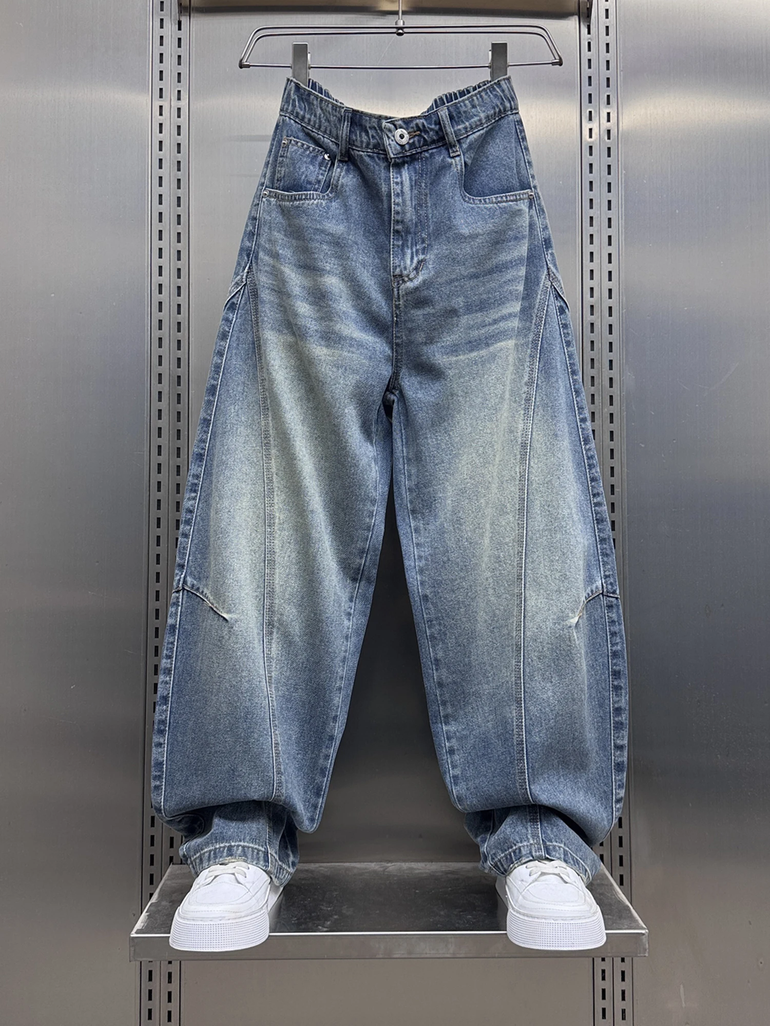 

Мужские свободные джинсы прямого кроя в американском ретро-стиле, весна 2026, повседневные хлопковые брюки, молодежная одежда, удобные
