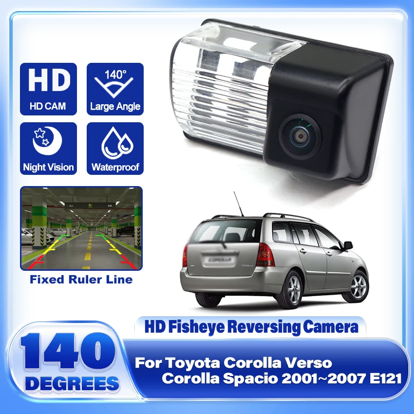 Rear View Camera For Toyota Corolla Verso Corolla Spacio 2001~2007 E121 CCD Reverse Camera license Plate Camera Fisheye Lens