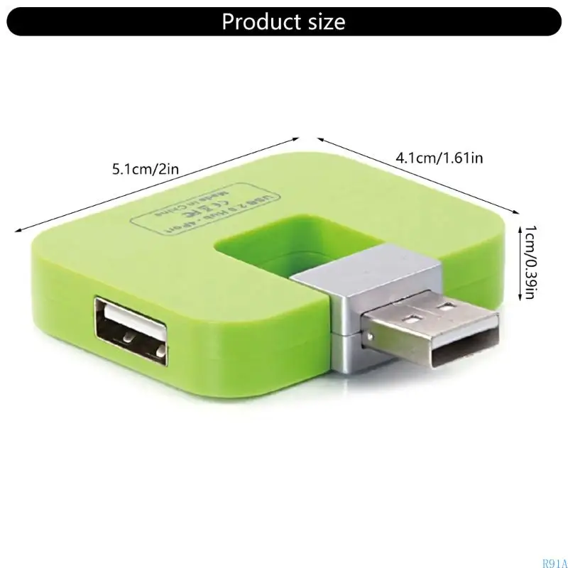 R91A упаковка 4pcs Fast Speed ​​4 Port USB 2.0 Складируемый дизайн складной дизайн для повышения производительности в офисе или