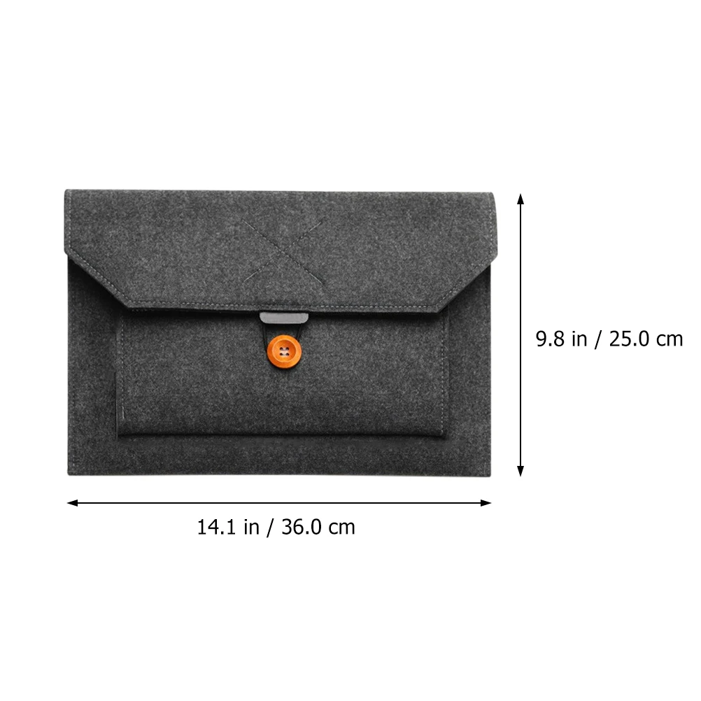 

Premium Felt Laptop Sleeve Scratch Resistant Button Closure Storage Pockets Secure Lightweight Portable for Notebook Tablet