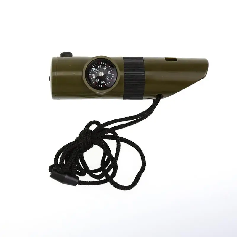 Multi-Functional Whistle กลางแจ้งเดินป่าตั้งแคมป์ปีนเขา Survival อุปกรณ์แบบพกพา7In1นกหวีดเข็มทิศไฟฉาย Led