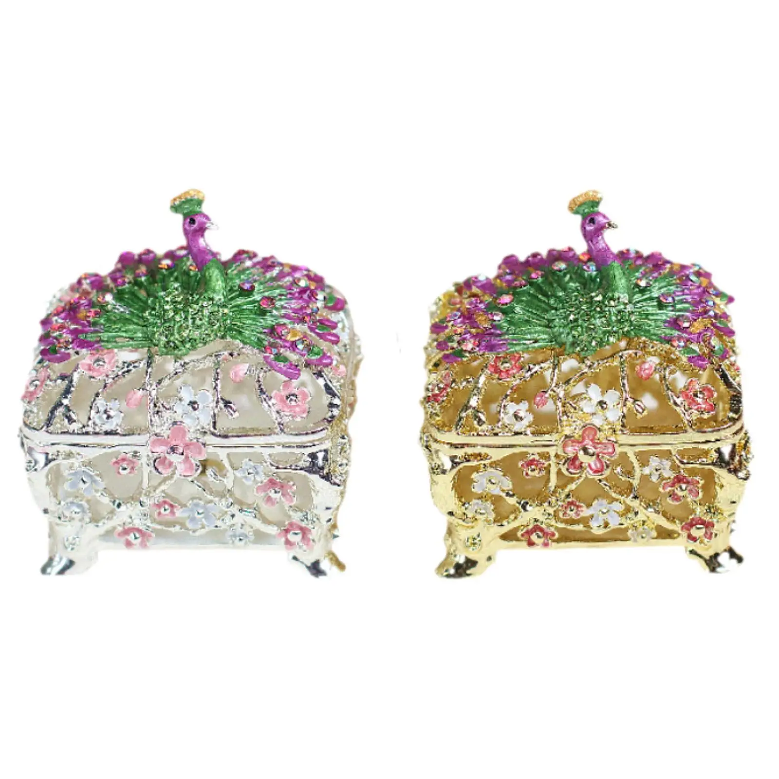 Peacock Trinket Box Jewelry Case Trinket Holder Box for Women Dresser Collectible Decorative Box Home Decoration Jewelry Box