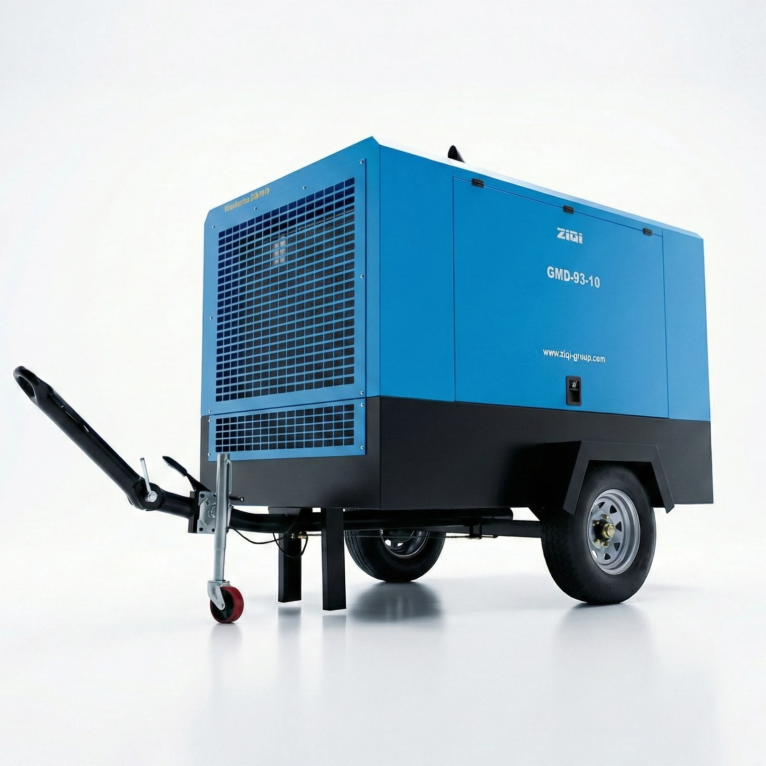 Diesel Portable Screw Compressor 375 CFM 10m3/min 8 Bar Heavy Duty Towable Chassis For Sandblasting Mining Road Work