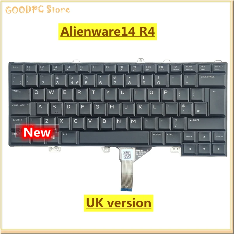 

Laptop Shell for Dell Alienware13 14 15 R3 R4 Alienware17 R4 R5 Keyboard UK US with Backlight New for Dell Notebook