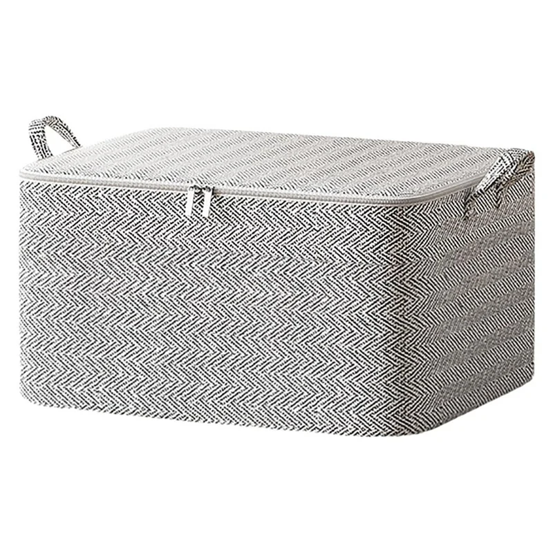 

Non-Woven Zippers Storage Bag Moving Quilt Storage Basket Travel Large-Capacity Clothing Storage Bag Reusable