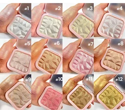 Wholesale Makeup Highlighters Private Label Glitter Highlight Powder Shiny Illuminator Pink Single Highlighter Palette With Logo