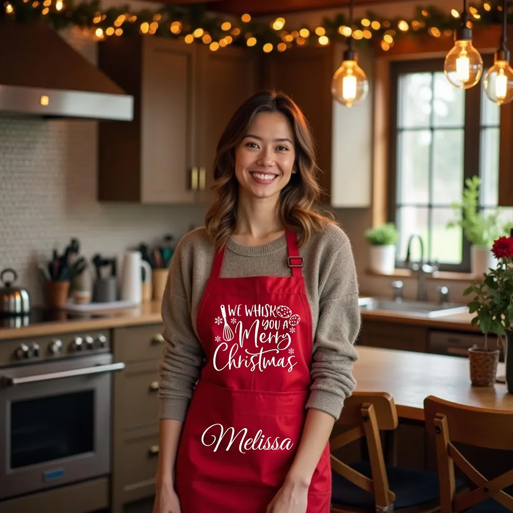 

Custom Name Christmas Apron Holiday Baking Winter Holiday Gifts for Cooking Enthusiasts Christmas Cookies Apron Baking Contest