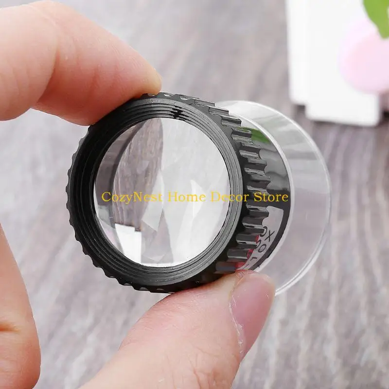 92MF Pocket Acrylic Magnifier Lens 10X Eye Magnifier Loupe Lens Jeweler Coin Stamp Monocular Glass Multipurpose