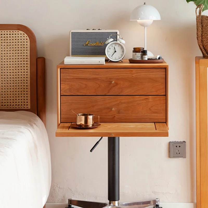 Mid-century Wooden Storage Bedroom Bedside Table Decoration Luxury Chest Drawers Cute Nightstands Unique Double Home Furniture