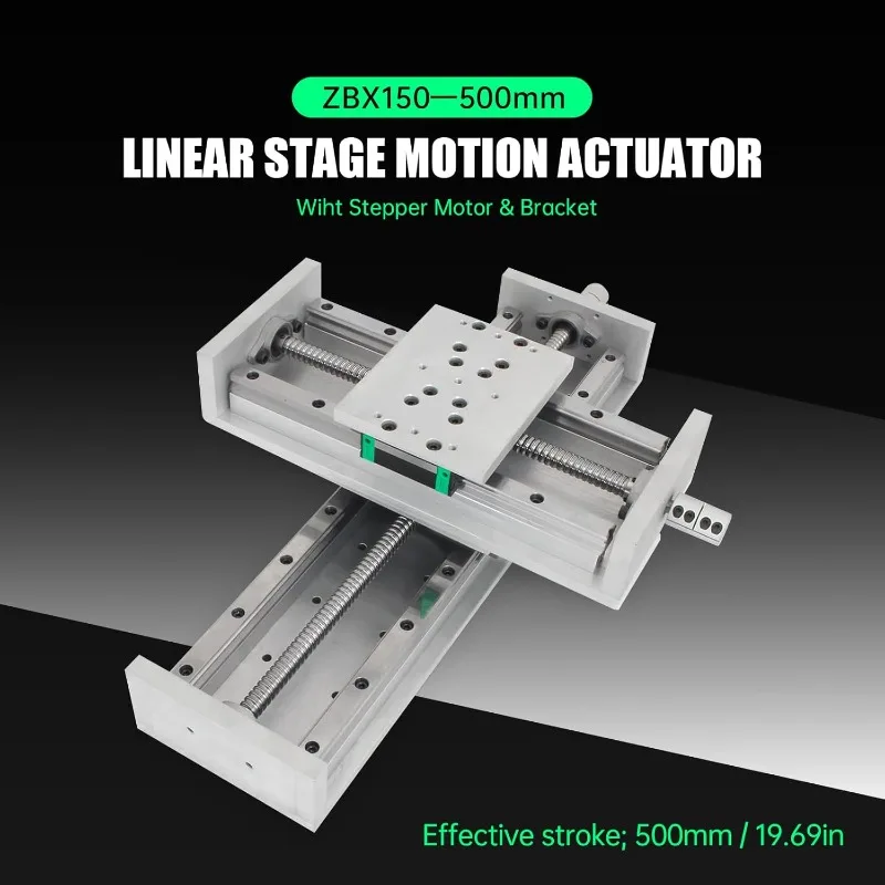 Linear stage motion actuator Dual linear slide rails 1605 Ball screw with limit switches + motor mounting bracket