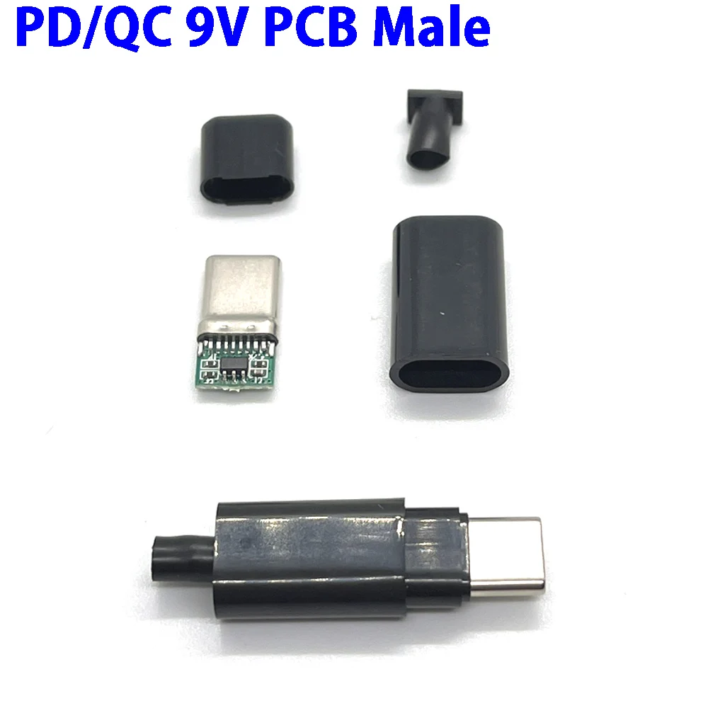 100set 9V PD/QC Decoy Board Fast Charge module PD 2 3.0 DC trigger cable USB Type-C PCB male plug QC4 charge connector