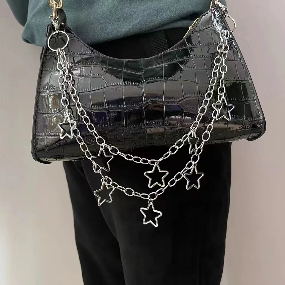 Punk Metal Geometric Bag Chain Fashion Hip Hop Hipster Cool Hundred Pair Pants Chain For Men And Women Metal Waist Chain