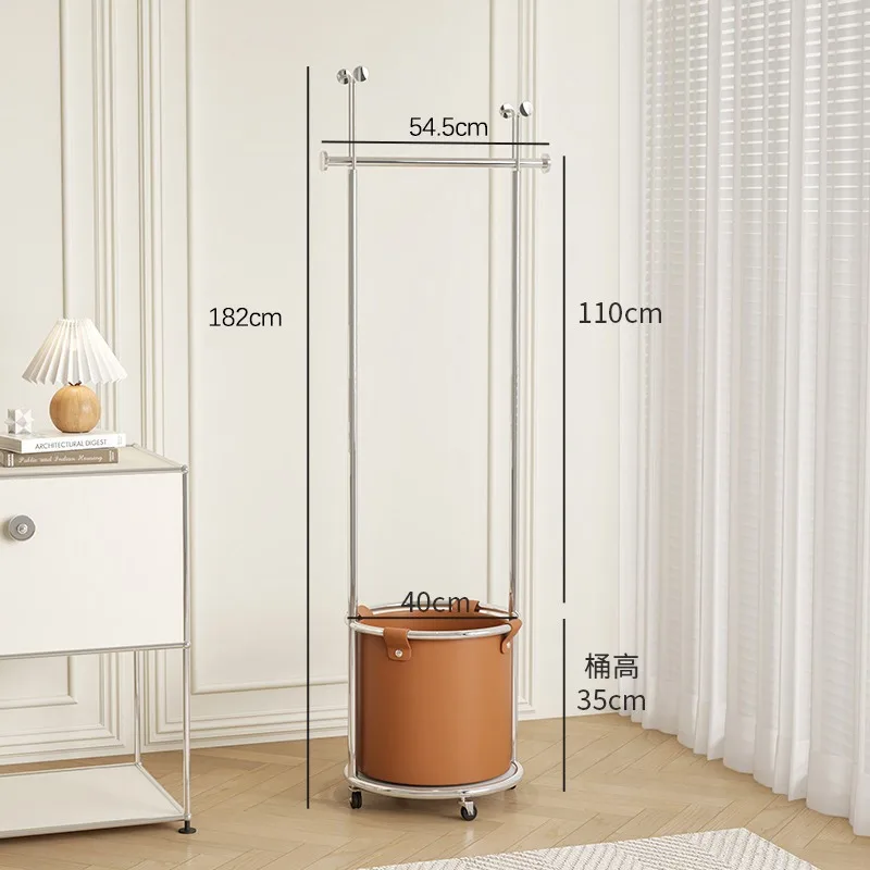 Appendiabiti in acciaio inossidabile Appendiabiti da pavimento per camera da letto, scaffale Appendiabiti da comodino verticale per uso domestico