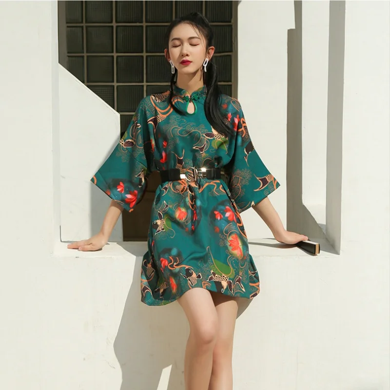 2024 New Chinese Traditional Dress Y2K High Street Women Improved Qipao Chinese Loose Cheongsams ципао 치파오 Vestidos Para Mujer