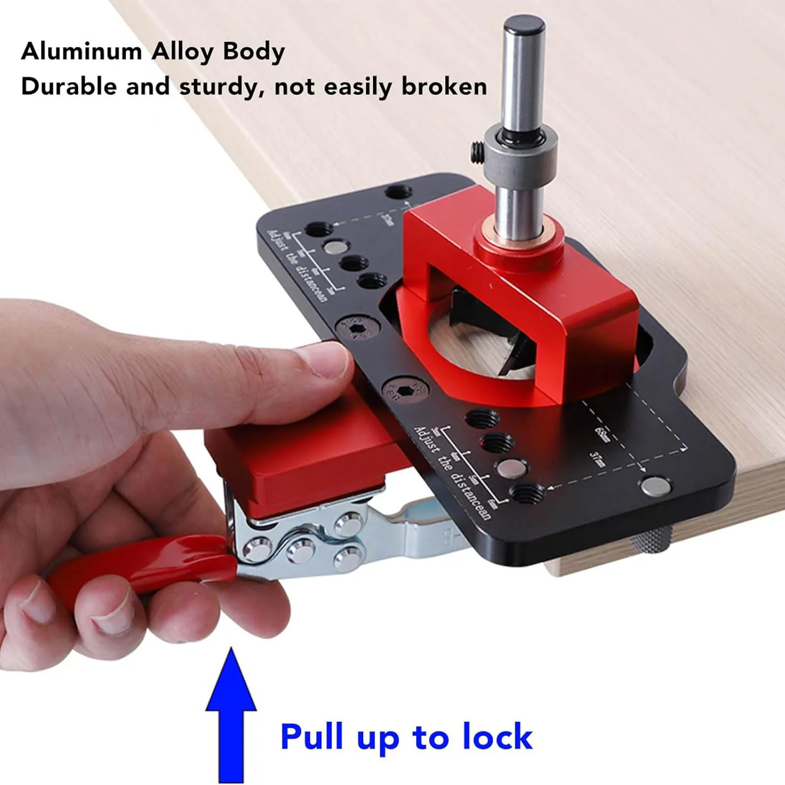 JL35-A2 Maschera per foratura cerniera Guida per fori Maschera per cerniera per porta nascosta da 35 mm in lega di alluminio per installazione di porte e armadietti