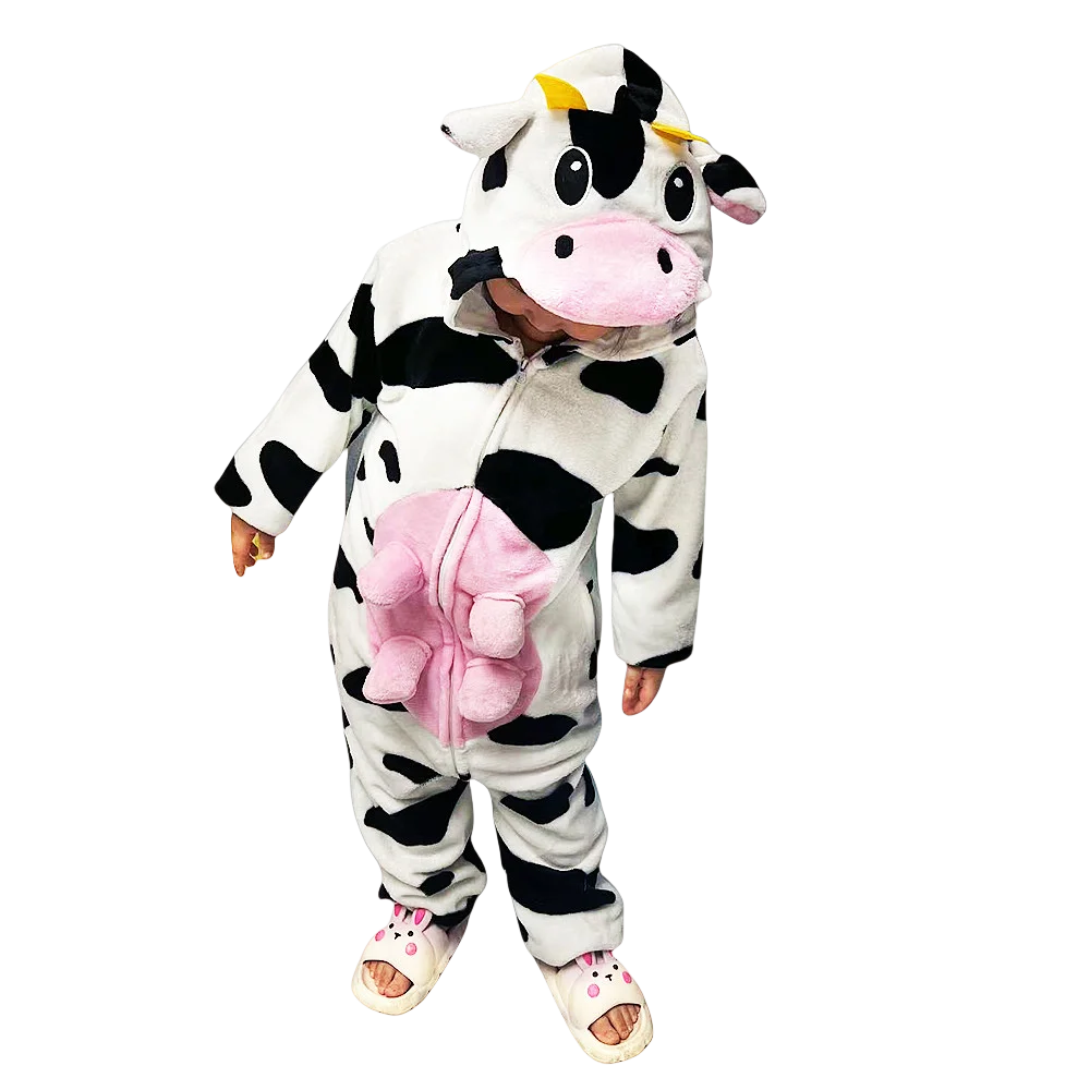 Mucca Kigurumi per bambini tutine animali bambini pigiama Halloween costumi Cosplay