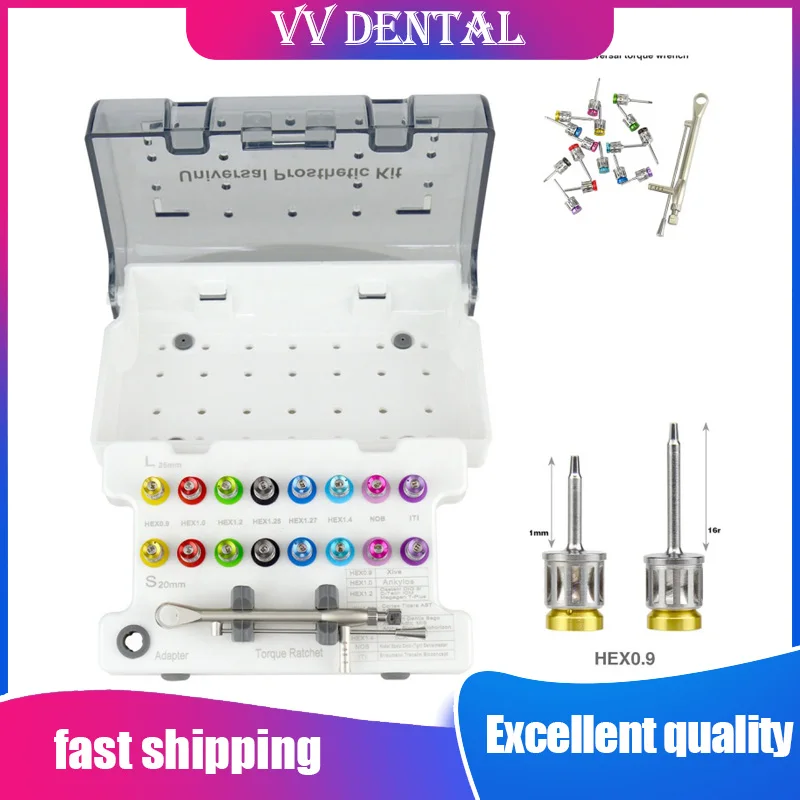 

VV Dental Universal Implant Torque Screwdrivers Wrench 10-70NCM Dental Implant Restoration Tool Kit