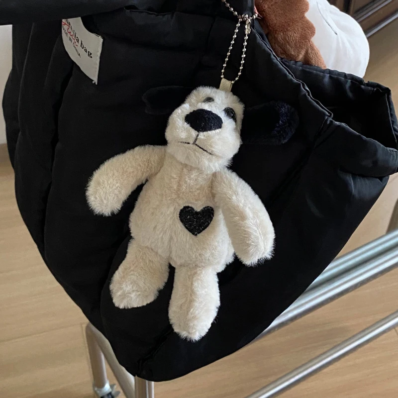 

New Cute Plush Black Love Puppy Keychain Toy Stuffed Animal Puppy Doll Toys Backpack Bag Pendant Girl Gifts