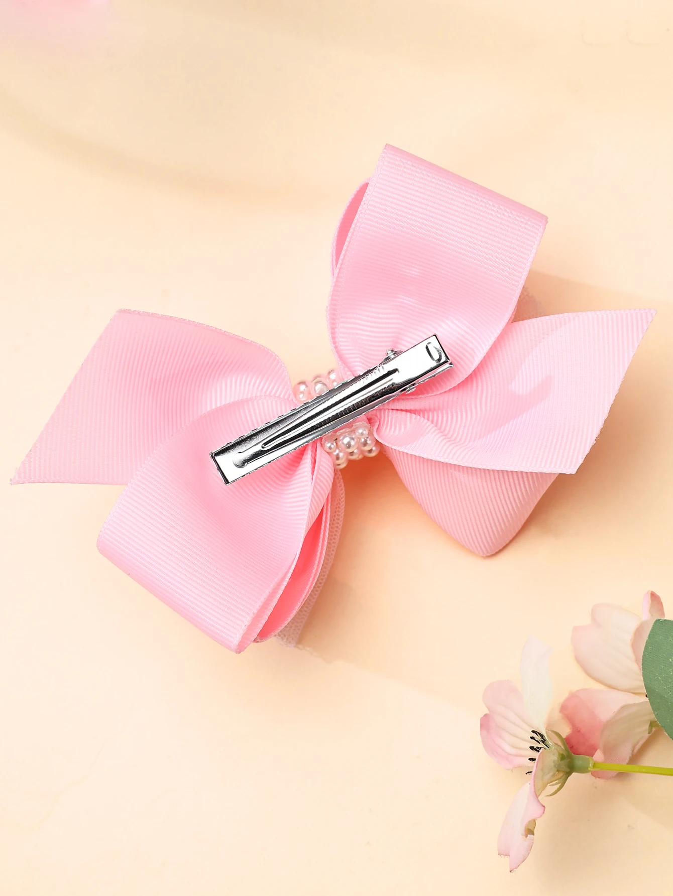 New Pearl Bow Hair Clips For Girls Solid Ribbon Flower Hairpins Children Boutique Barrettes Headwear Hair Accessories Gift