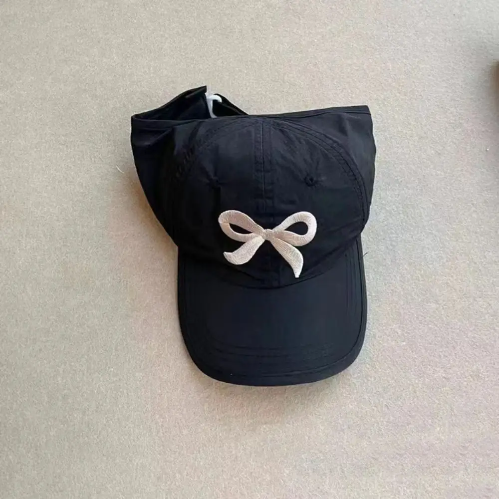 Travel Cotton Children Baseball Cap Bow Embroidery Sunscreen Baby Sun Caps Breathable Visor Hat Summer