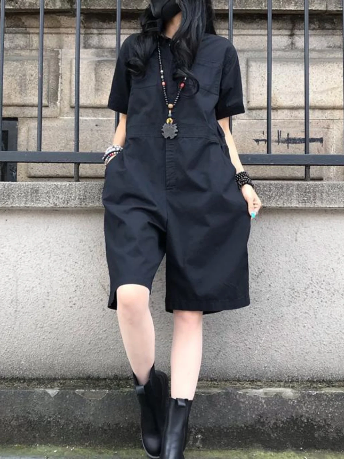 

High-End Women's Loose Fit Summer Thin ortie Onesie Pantsuit Versatile Casual Commute Sle Korean Faion l Waist