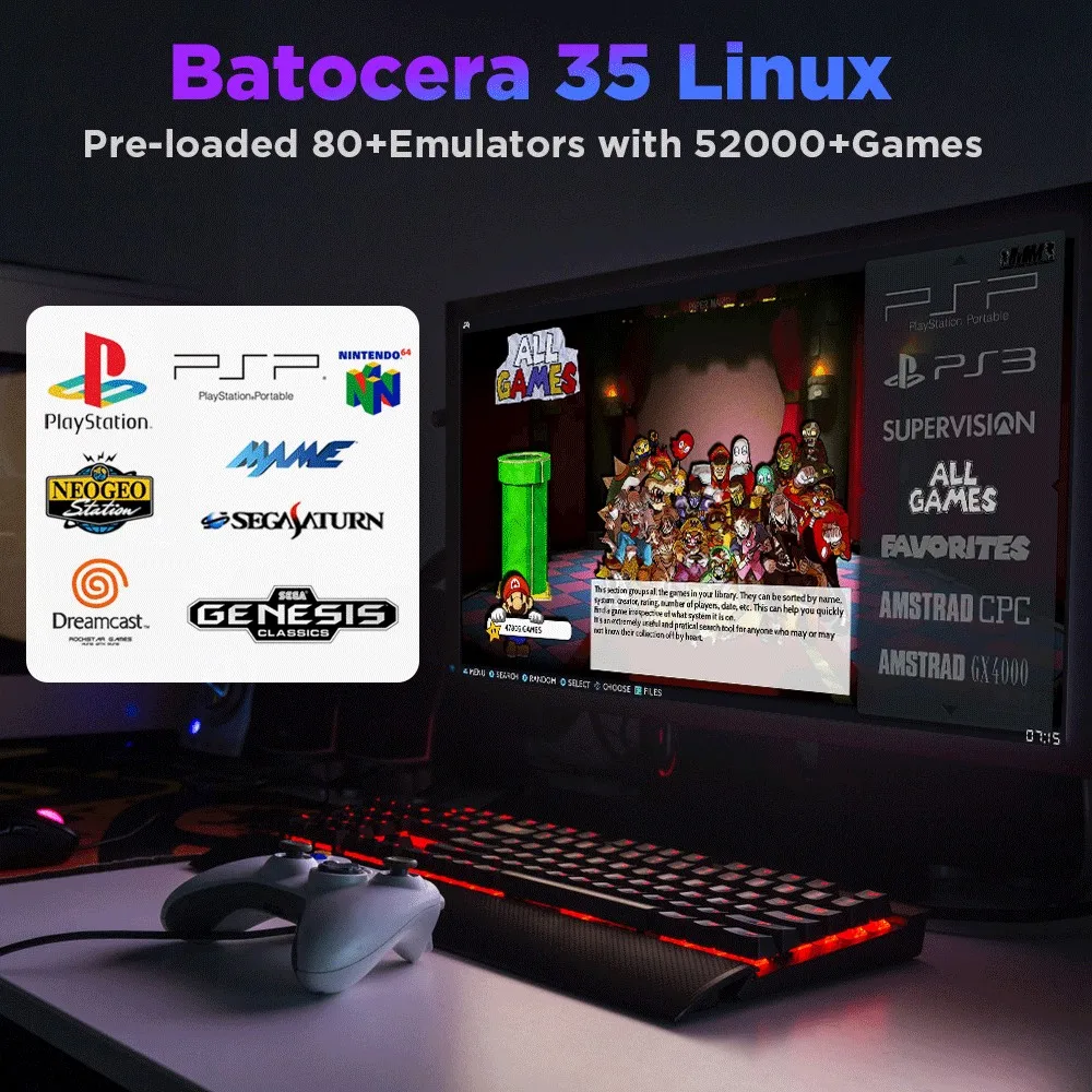 Batocera Light Gun Combo External SSD Retro Mame Shooting Game Arcade Shooting Machine Bulid PC System