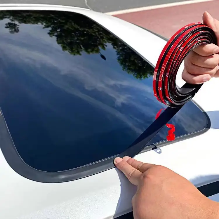 1 Rolle/2m Auto-Frontscheiben-Dichtungsstreifen Autoaufkleber T-Typ Dichtung Sonnendach Wasserdichtigkeit Schalldämmung Gummistreifen – Detail 8