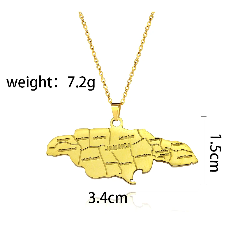 Jamaica mapa wisiorki naszyjniki dla kobiet mężczyzn Jamaicans Party zaręczyny rocznica ze stali nierdzewnej akcesoria biżuteria prezenty