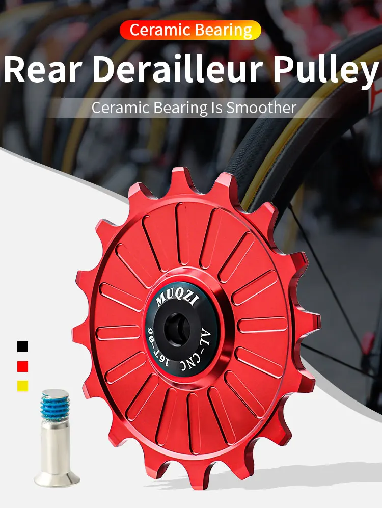 MUQZI 11/12/13/14/15/16/17T Schaltwerk Jockey Rad Keramik Pulley MTB Riemenscheiben Rennrad Keramik Lager Guide Rad – Detail 1