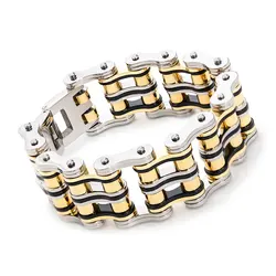 Mens Bracelets of Stainless Steel,Masculine Bicycle Style Motorcycle Bike Chain Bracelets For Men&Women,Punk Jewelry Wholesale