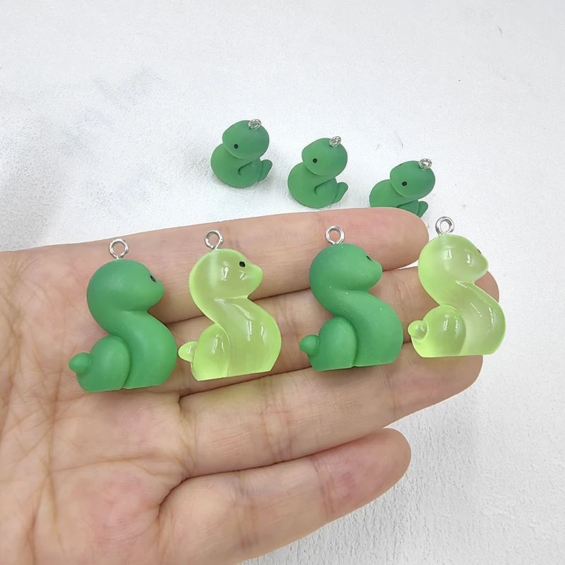 10pcs European Luminous Sea Snake Charms for Jewelry Making Handmade Resin Animals Pendants Crafts DIY Earring Keychain C262