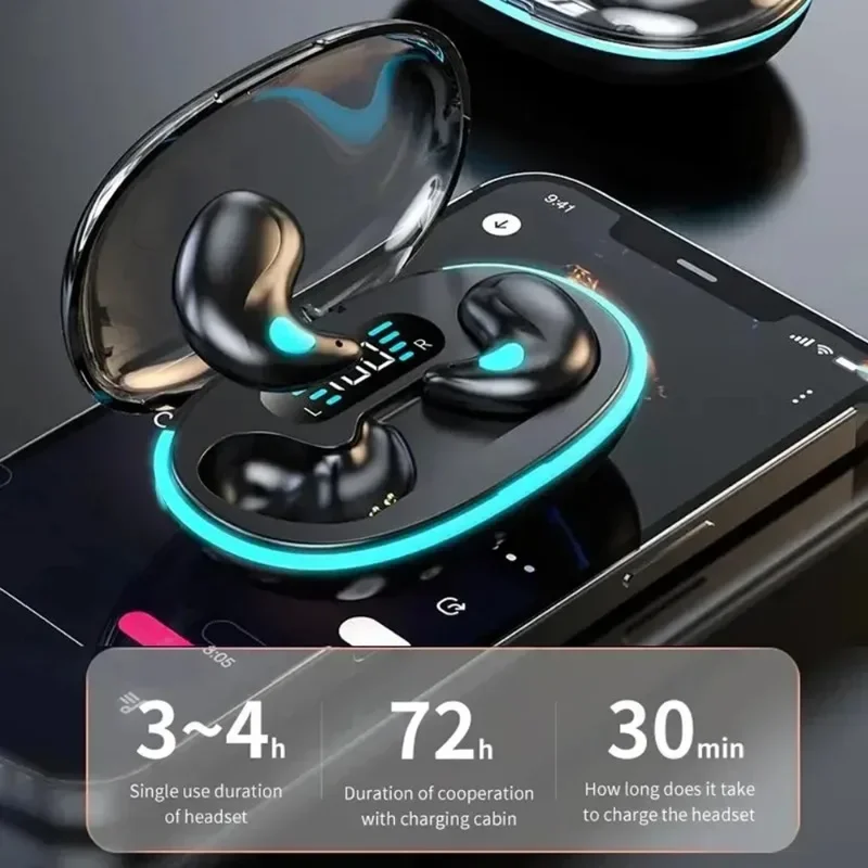 Bezprzewodowy zestaw słuchawkowy X55 Mini Sleep z redukcją szumów do gier sportowych 5.3 Bluetooth Stereofoniczny ukryty zestaw słuchawkowy z mikrofonem HD Rozmowa woda