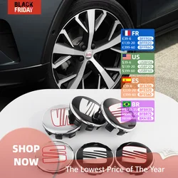 4PCS 55/63MM Car Wheel Center Covers Hub Caps Replacement Emblem For Seat Cupra FR Racing Ibiza Leon Ateca Exeo Sportcoupe Altea