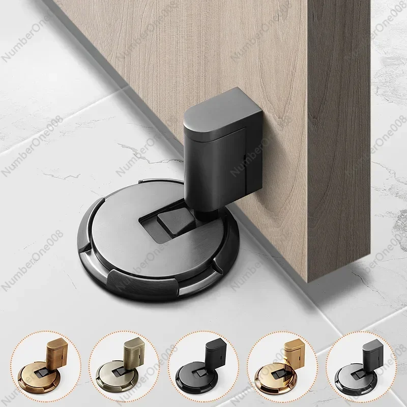 Heavy Duty Magnetic Door Stopper Mechanical Stop AdjustableHolder Non-punch Sticker Furniture Hardware