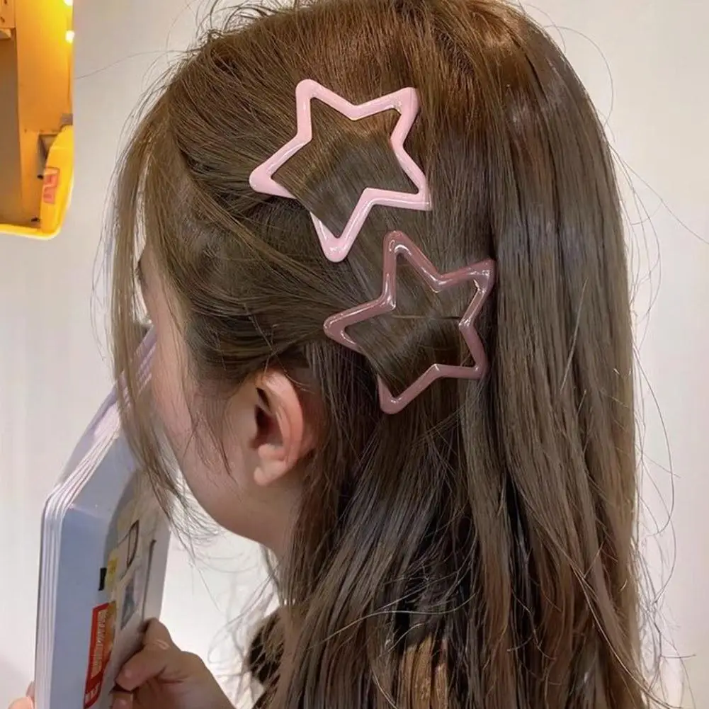 Large Star Hairpin  Broken Hair Clip  Star Pentagram  Colorful BB Clip Hair Clip  Simple And Stylish Five-pointed Star Hairpin