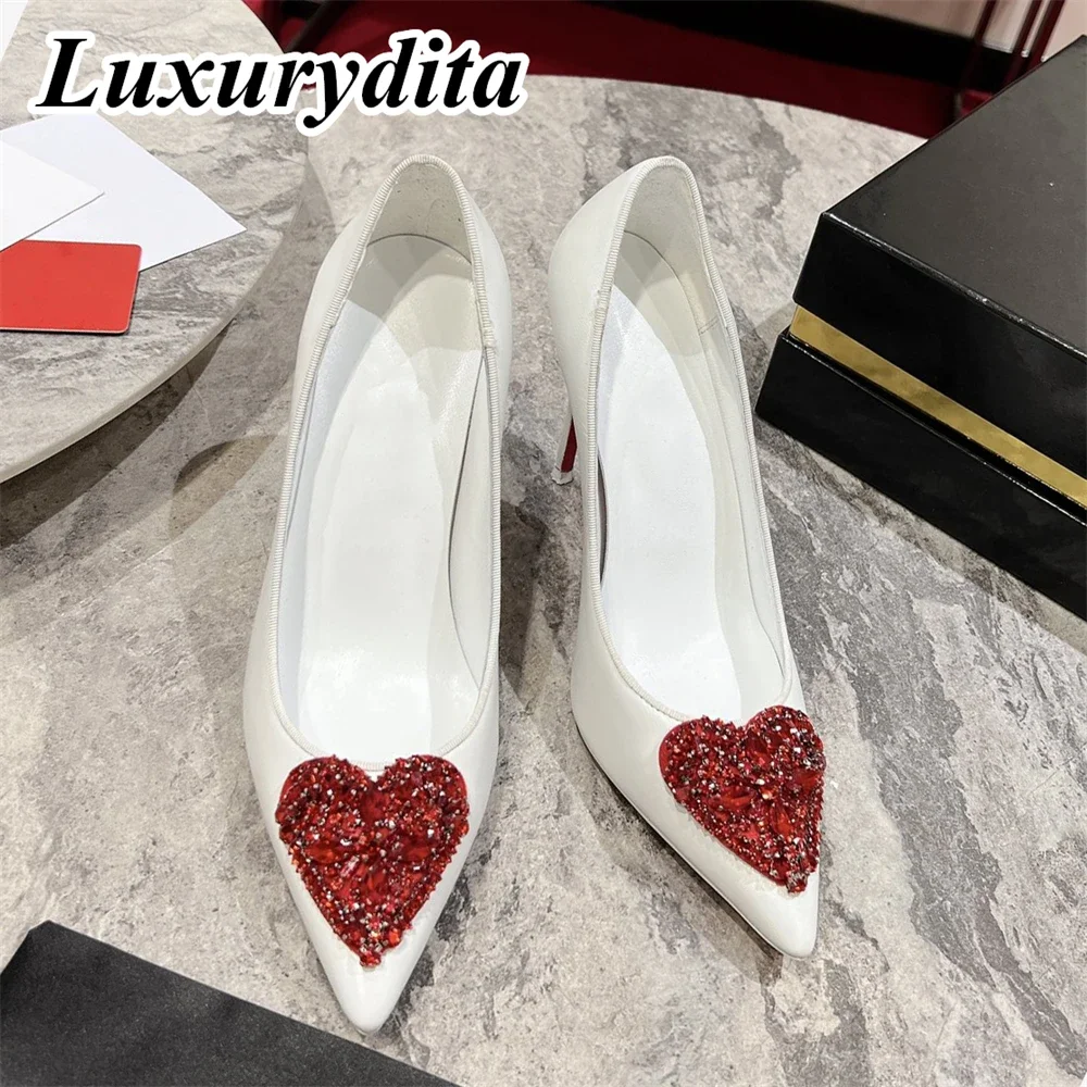 

Top Quality Womens High Heels 0-12cm Luxury Fashion Ladies Sandals Designer Classic Red Heel Real Leather sole Mules Shoes 1036