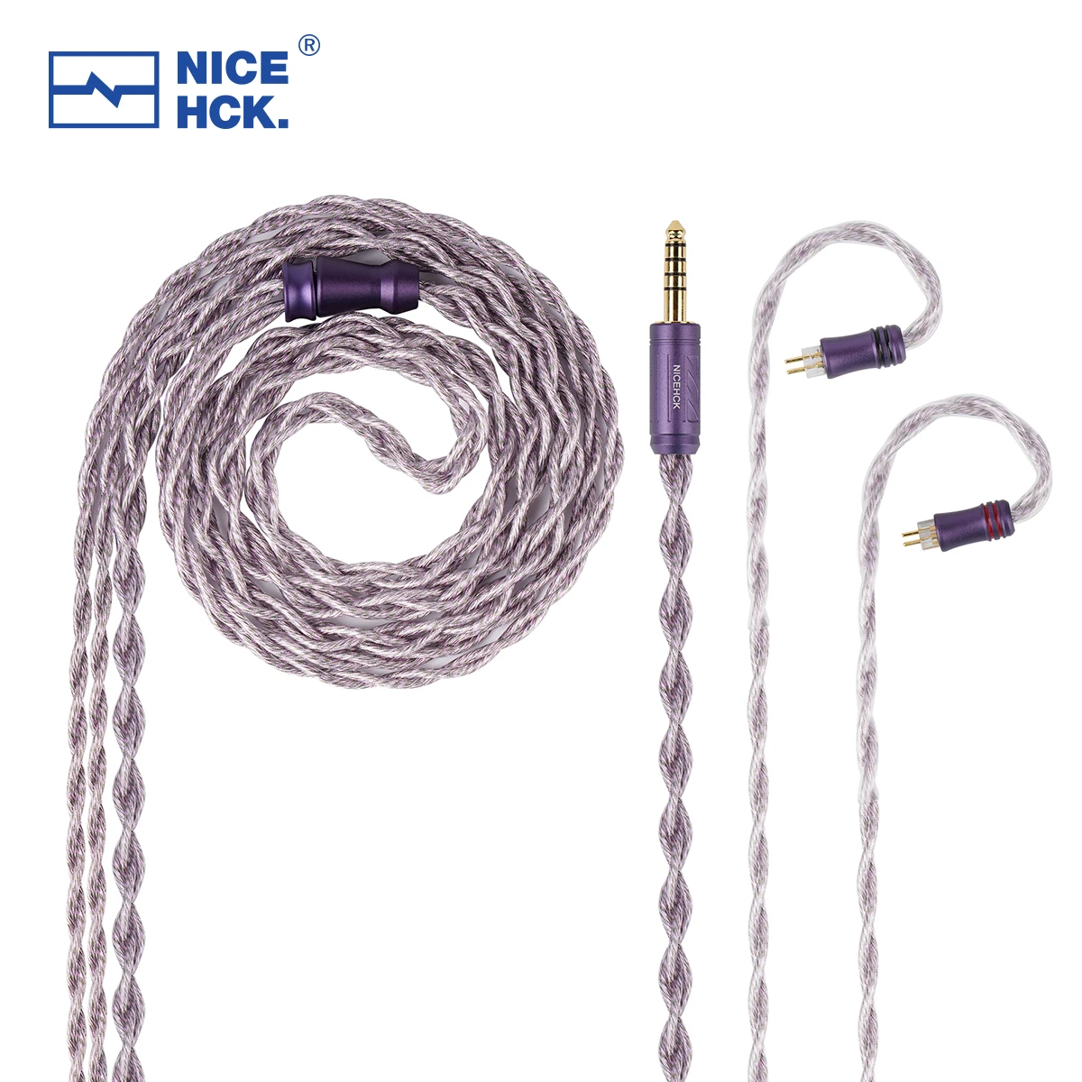 NICEHCK AceLilac HiFi IEM Cable 7N OCC + 7N Chapado en plata OCC Cable de actualización de alta gama 0,78mm 2 pines/MMCX para Explorer S08 DUDU Chopin