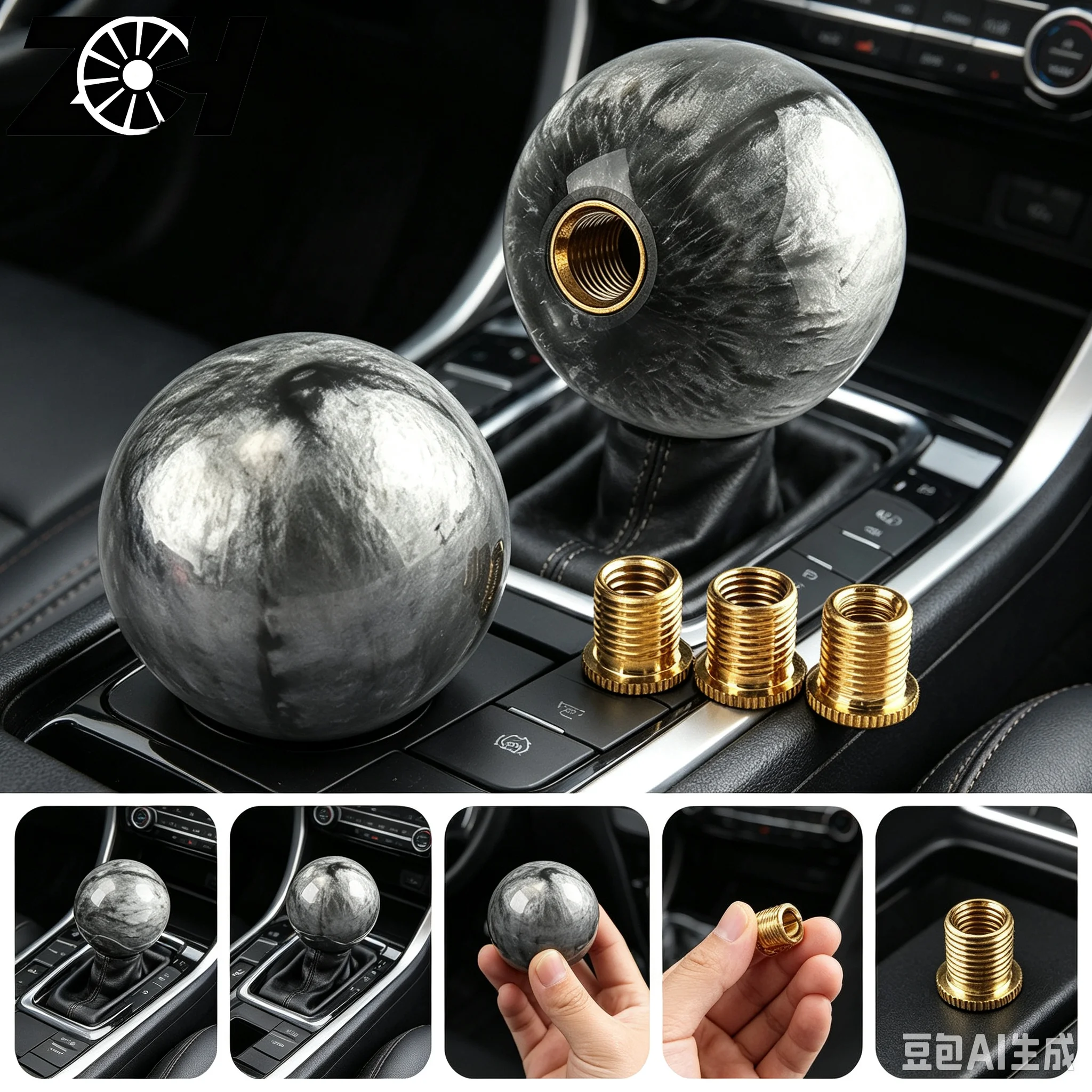 8 Eight Billiard Ball Gear Shift Knob Adapter Universal Vehicle AT MT Shifter Lever Head