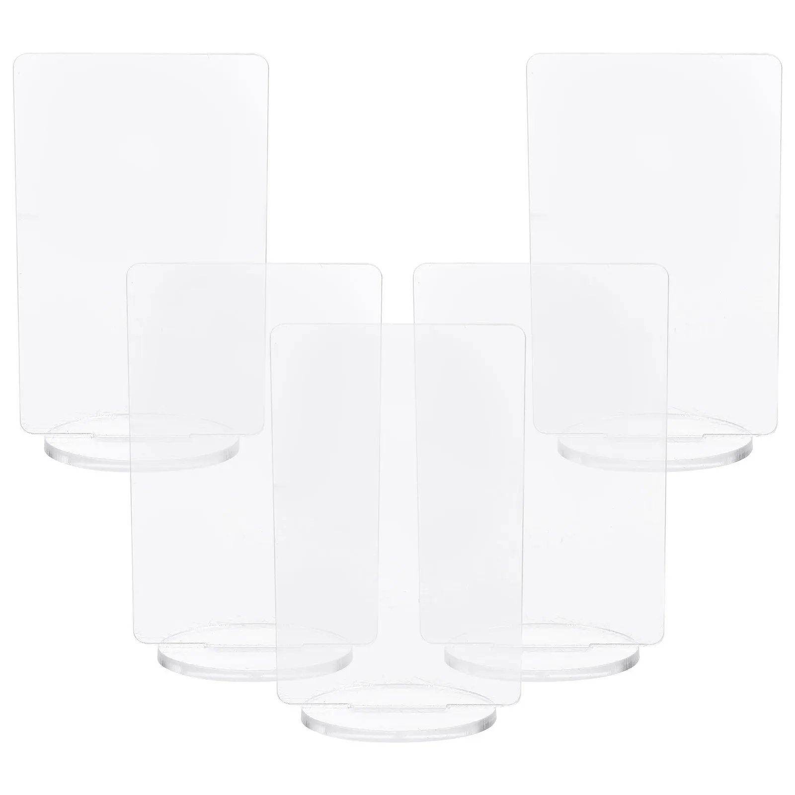 

5Pcs Clear Acrylic Place Cards with Holder Table Number Signs Reusable Name Cards for Wedding Party Event Decoration