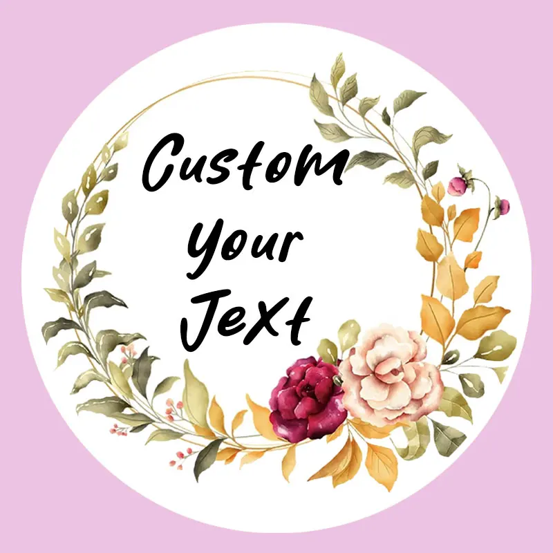 500PCS Custom Round Stickers Personalized Waterproof Eco-Friendly for Wedding Birthday Party Favors Gift Box Decoration