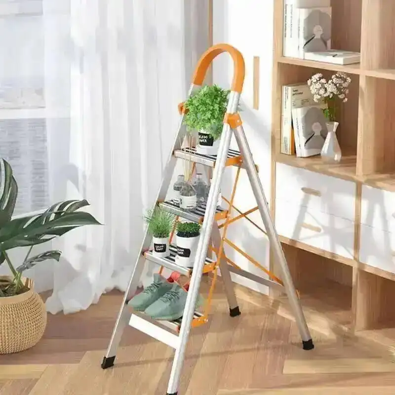 

Modern Folding Telescopic Stools Aluminum Ladder Step Home Indoor Portable Stairs Kitchen Multi-function Herringbone Step Ladder