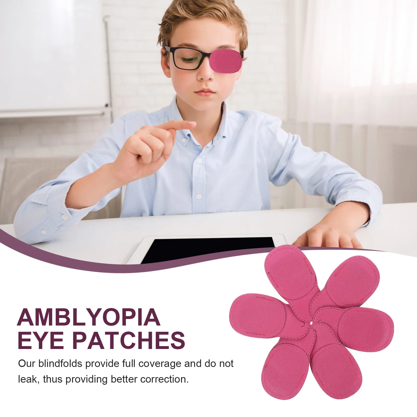 

Kids Amblyopia Eye Patches For Glasses Soft Breathable Blindfolds With Ventilation Holes Lightweight Comfortable