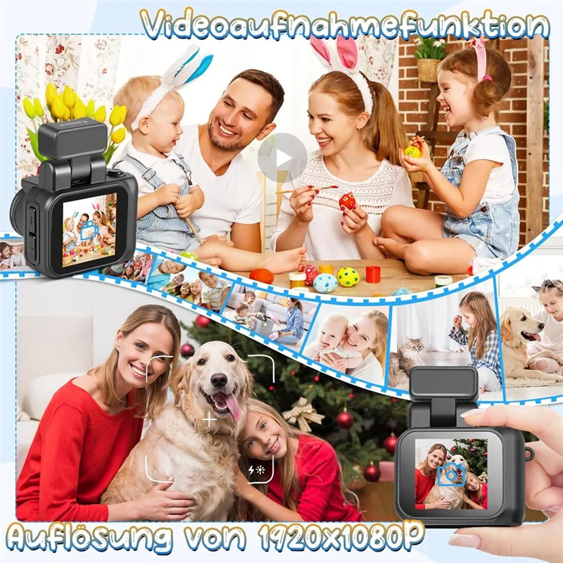 Nuovo--Mini fotocamera retrò CMOS portachiavi con videoregistratore flash LED per la fotografia di bambini (64 GB)