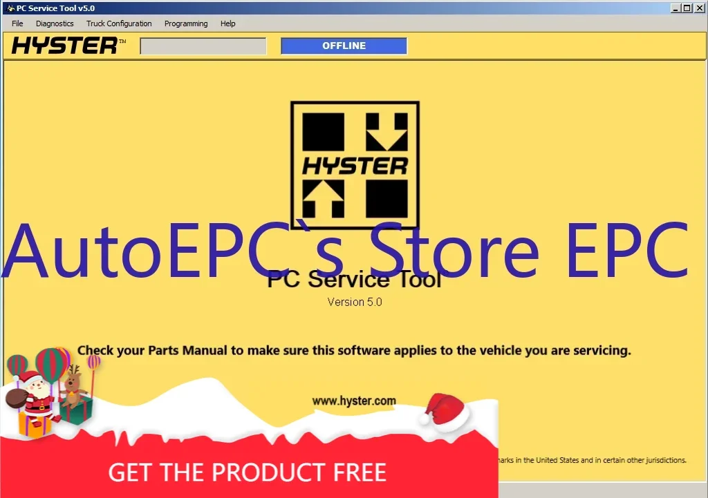AutoEPC Hyster PC Service Tool V5.16 PCST+License for Mult PCs
