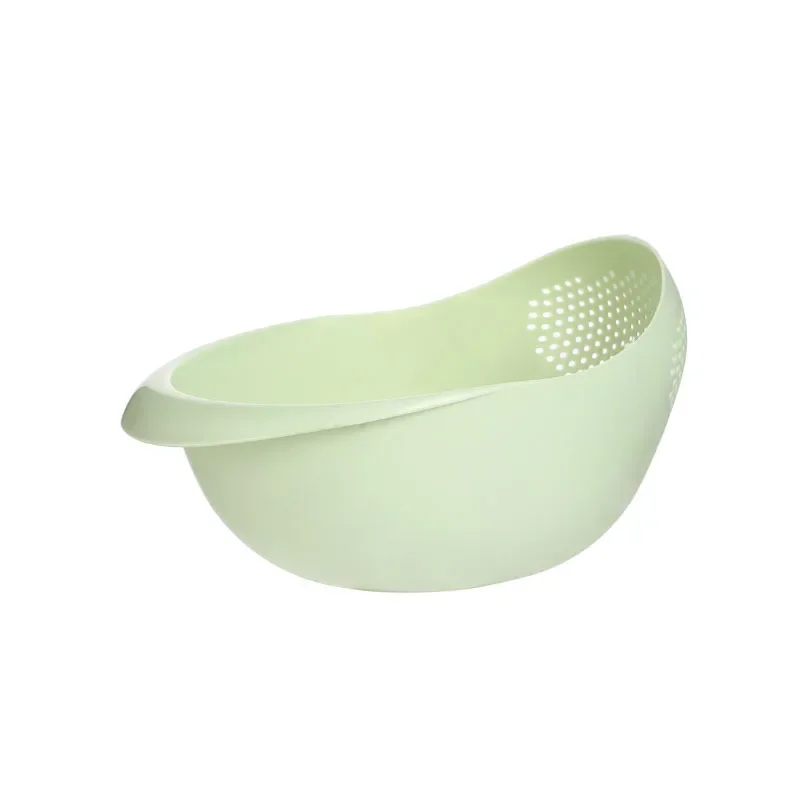 1pc Rice Sieve Plastic Colander Kitchen Drain Basket with Handles Rice Bowl Strainer Basket Kitchen Tool