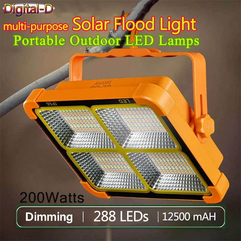 

12500mAH Portable solar lantern LED Tent Light Rechargeable Lantern Emergency Night Market Light Outdoor Camping Bulb Lamp